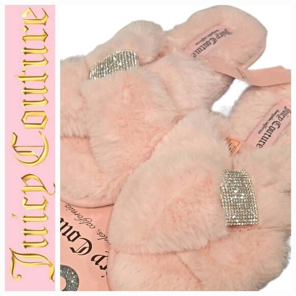 Juicy Couture Hazelle 2 Rhinestone Bow Slippers - Picture 1 of 8